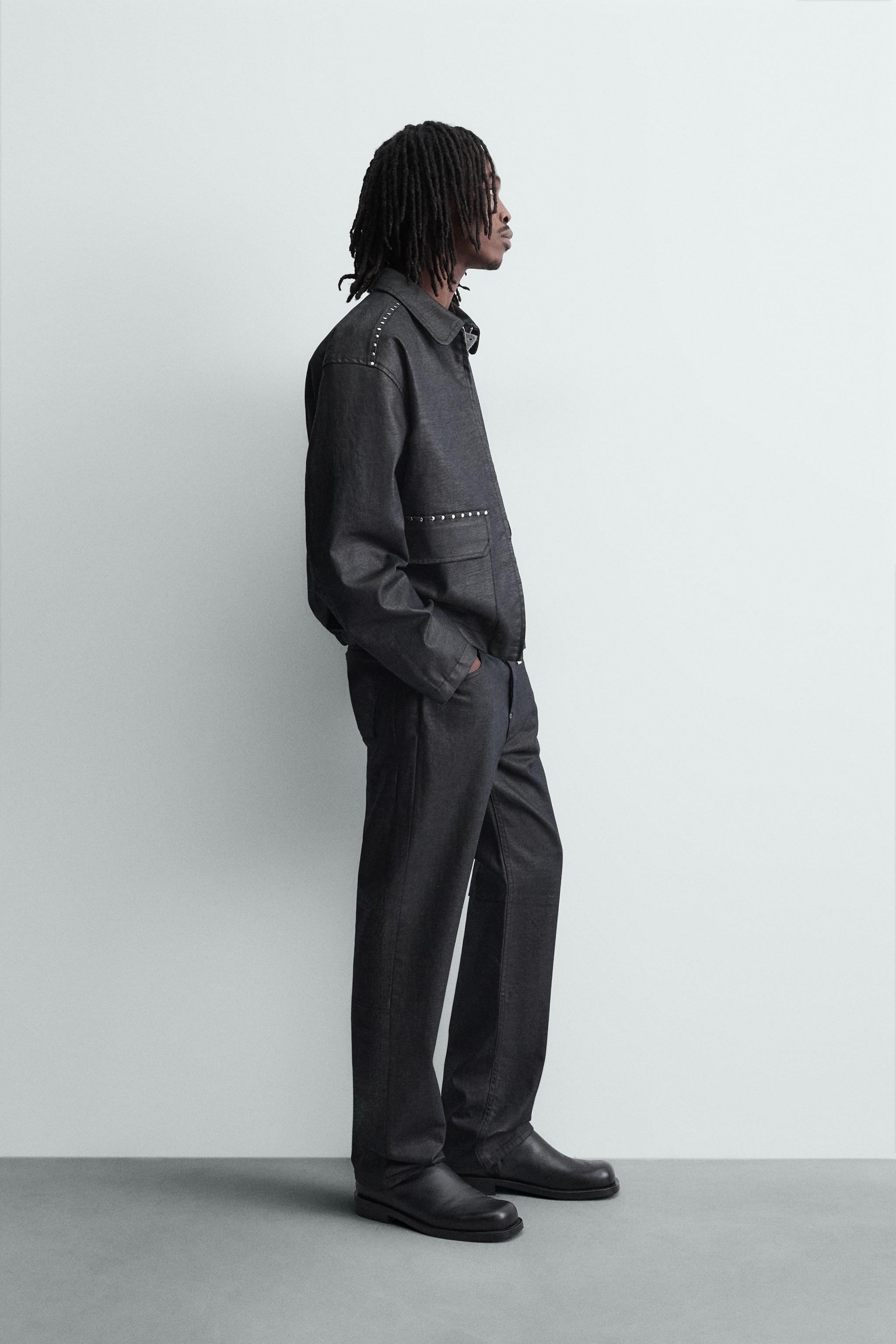 WAXED FINISH STRAIGHT FIT JEANS